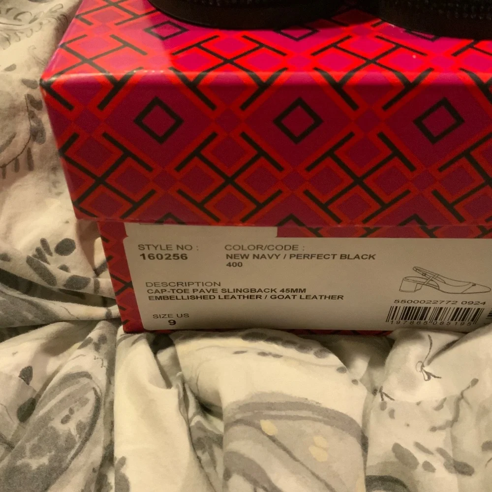 Tory  Burch Cap Toe pave Sling Back 45mm heels,BNIB,MSRP$298 I - Picture 5 of 10
